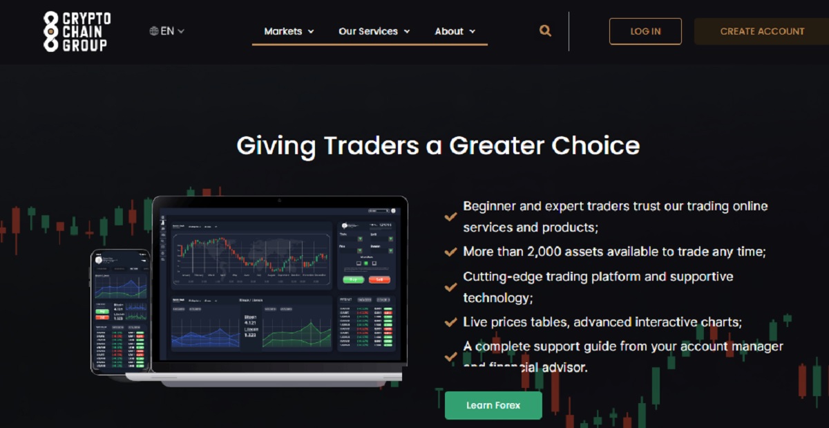 Crypto Chain Group homepage